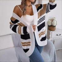 Suéteres estampados a rayas para mujer, cárdigan de moda de otoño - details 5