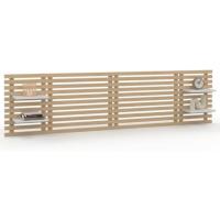 cama, colgante, de listones (240 cm, madera clara y estantes blancos) - details 0