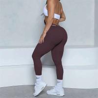 Leggings con espalda en V para mujer, leggings deportivos sin costuras para mujer, pantalones de yoga sólidos elásticos de cintura alta para fitness y jogging - details 27