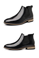 Chelsea botas de hombre de manga británica retro de talla grande botas de cuero británicas - details 19