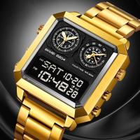 Reloj de Moda Luminoso Digital para Hombres Correa de Acero Inoxidable Resistente al Agua - details 0
