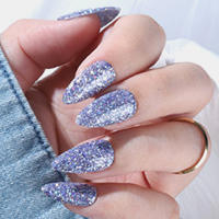 24pcs Uñas Postizas De Almendra Con Gel Colorido Adhesivo Detachable Y Reutilizable Con Herramienta De Empuñadura Para Mujeres Y Niñas - details 16