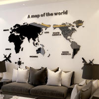 Pegatinas de pared de mapa del mundo, papel tapiz acrílico creativo 3D, Fondo de TV, decoración del hogar, sala de estar, oficina, Interior, 1 unidad - details 3