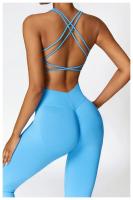 Conjunto de Yoga 2 Piezas Deporte para Mujeres Ropa de Gimnasio con Sujetador Deporte Mallas Cintura Alta Shorts Yoga Leggings Traje de Fitness Material Exterior de Nylon - details 14