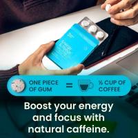 NeuroGum Energy Caffeine Gum (54 comprimidos) Sin azúcar, contiene teanina, cafeína, vitamina B12 B6- Energía de rompecabezas masculina femenina - details 1