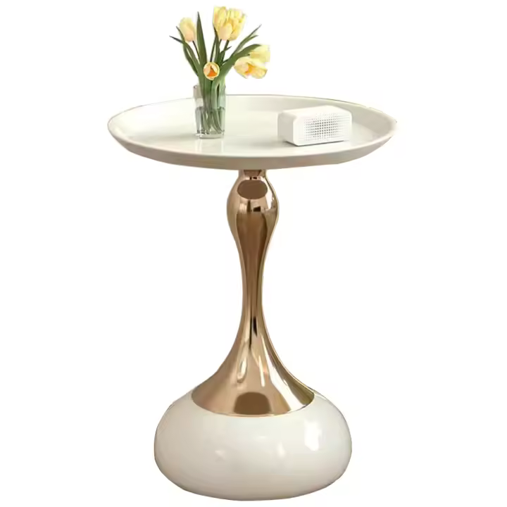 Mesa auxiliar redonda de Metal, bandeja de café, mesa de té para dormitorio, sala de estar, sofá, mesita de noche para espacio pequeño - 1