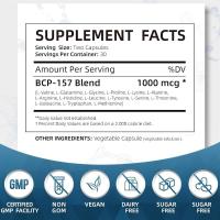 BPC 157 cápsulas de péptido, alta potencia - BPC-157 para recuperación muscular y de entrenamiento para una recuperación más rápida, compuesto protector sin gluten y sin OGM, 1000 mcg (60 piezas/botella) - details 2