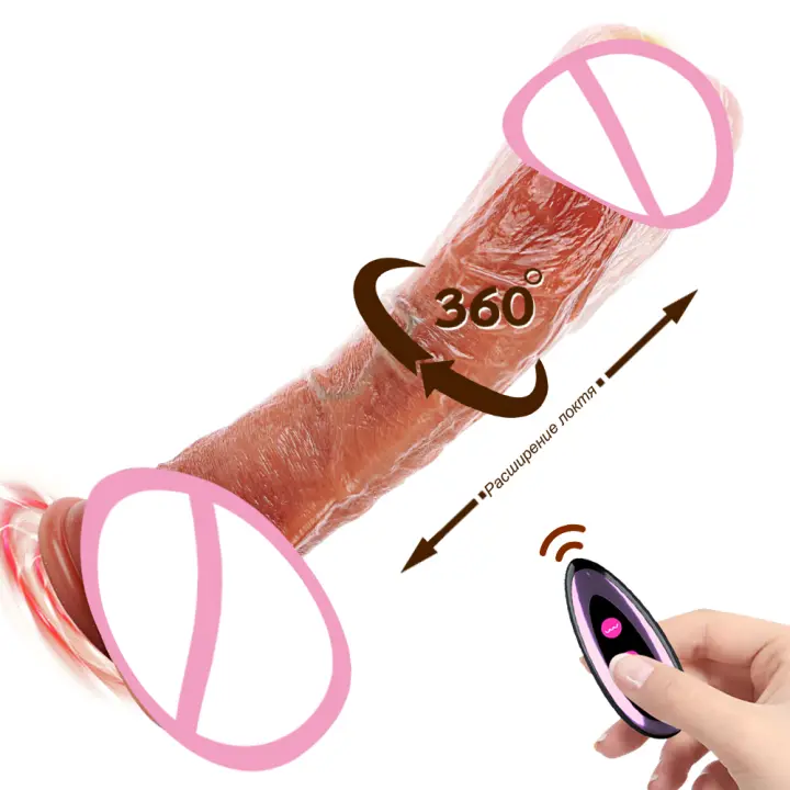 Consolador vibrador telescópico, masturbación Vaginal realista, orgasmo, pene grande, tapón Anal giratorio, pene grande, Juguetes sexuales para mujeres Gay - 1