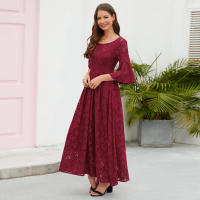 2025 primavera nuevo vestido largo de encaje grande para mujer - details 3