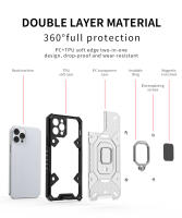Funda a prueba de golpes para iPhone, carcasa con soporte magnético, anillo trasero, disipación del calor, para modelos 13 Pro Max - details 6