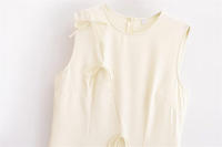 OUWU- Vestido de cuello redondo con lazo y pechera para mujer con decoración de cremallera para primavera y verano, nueva ropa informal para mujer - details 2