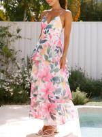 Vacaciones europeas y americanas viento casual floral pequeño vestido de tirantes ropa de mujer 2025 primavera y verano - details 5
