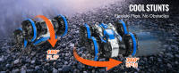 SucceBuy Barco anfibio con control remoto para coche, 2,4 GHz, 12 km/h, 4WD, juguete RC resistente al agua para niños. 360 °   Acrobacia giratoria, 2 baterías, todo terreno para niños y niñas mayores de 6 años, azul. Diversión en la piscina de la playa de - details 0