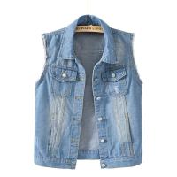Chaleco vaquero para mujer, chaqueta, ropa informal de moda retro para primavera y otoño, elegante sin mangas - details 14