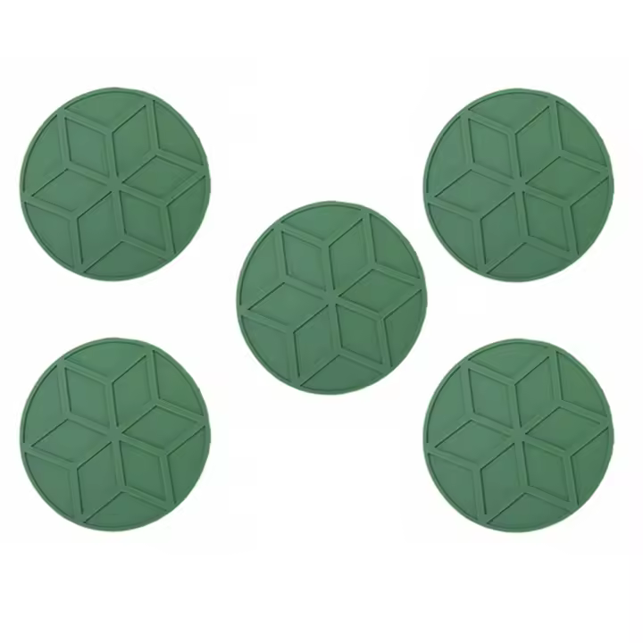 Posavasos antideslizantes de silicona para mesa de comedor, posavasos flexibles reutilizables, accesorios para platos, 5 uds. - 1