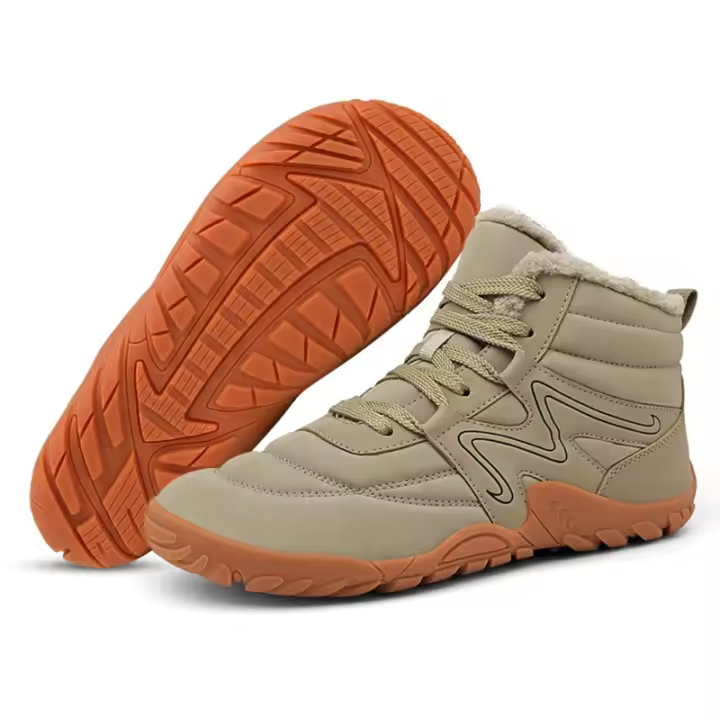 Botas de invierno para hombres y mujeres, zapatos informales de alta calidad descalzos para la nieve, zapatos de trabajo al aire libre, zapatos cálidos de piel para hombres, botas de nieve para hombres - 1