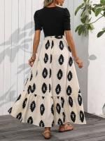 "2025 Vestido Mujer Elegante Estampado Geométrico Moderno Mangas Globos + Volantes Cuello Redondo Tendencias Verano España " - details 7