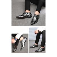 Zapatos Oxford con Patrón Floral para Hombres, calzado Formal con Cordones, Planos, Fiesta de Negocios - details 13