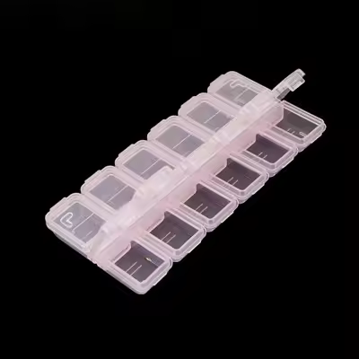 Organizador de Piedras Preciosas en Plástico con 12 Compartimentos Caja de Almacenamiento para Joyería Herramienta de Arte de Uñas Contenedores de Partes de Cuentas - 1