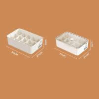 Caja de almacenamiento de ropa interior con 10/15 rejillasclasificación con cubiertaorganizador de bragas y calcetinesapilamiento estable a prueba de polvo - details 6