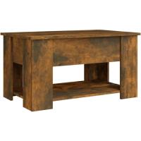 Mesa de centro, mesa auxiliar, consola lateral, salón, sofá, sala de estar, cafetería, muebles, mobiliario, madera contrachapada blanca, 79x49x41 cm - details 13