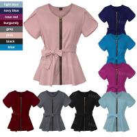 Uniformes de Spa de belleza, camisa de manga corta a la moda, bata médica de alta calidad, uniforme veterinario para mujer, chaqueta de enfermería suave superior - details 2