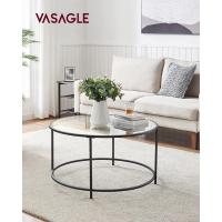 Mesa de Café Redonda de Cristal Marco de Acero, Elegante para Tu Sala Vidrio Templado, Negro LGT021B01 84D x 84W x 45.5H cm - details 1