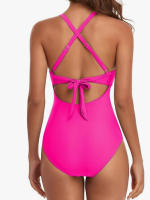 Nueva bolsa suave de una pieza traje de baño cruzado bikini con tirantes en la espalda traje de baño ajustado - details 20