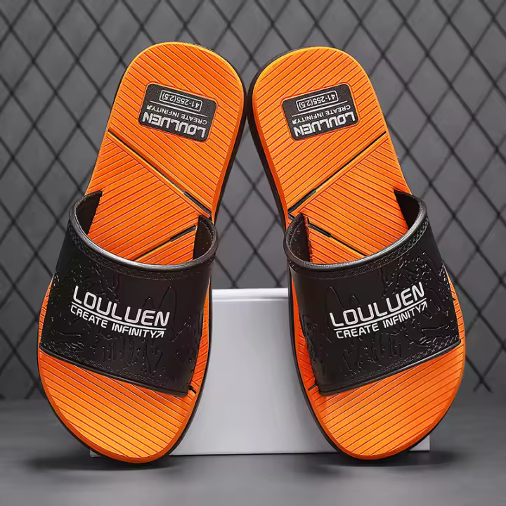 Nuevas zapatillas de verano de los hombres desgaste tendencia antideslizante zapatillas frescas casa de los hombres baño flip - 1