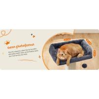 FEANDREA Poste para rascar Plataforma de tela de felpa 40 x 30 Árbol para gatos, altura 68 cm, poste de sisal, con pompón, gris oscuro PCA022G01 - details 7
