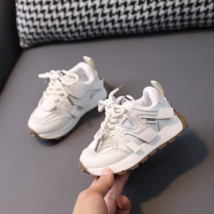 Zapatillas de deporte de cuero para niños, zapatillas antideslizantes de suela blanda para niños - 1