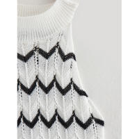 BUNO-Verano estilo europeo y americano mujer Casual rayas cuello alto sin mangas tejido chaleco vestido temperamento falda ajustada - details 3