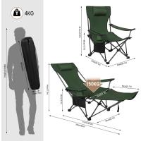 Silla de Camping Plegable Portátil, Maxima Carga 150kg, Reposacabezas y Bolsa Lateral, Marco de Acero, Para Picnic, Playa, Jardín, Pesca Gris - details 11
