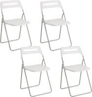 Silla Plegable para Ahorrar Espacio, Silla de Comedor para Interior y Exterior con Estructura de Acero, 42x38x78 cm (Blanco, 6) - details 18