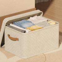 Caja de almacenamiento plegable para ropa, contenedores de almacenamiento lavables a prueba de polvo con tapa, cesta de lavandería de gran capacidad para el hogar - details 7