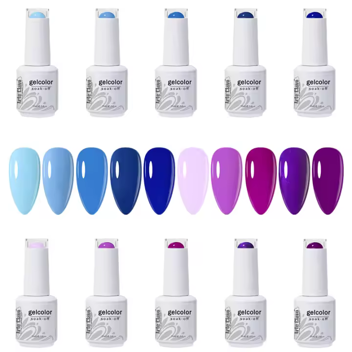 Arte Clavo-conjunto de esmalte de uñas, gel semipermanente, UV emapado, LED, 10 piezas, 354 colores - 1