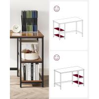 Escritorio con 2 Estantes a la Izquierda o a la Derecha, Mesa de Trabajo, para Salón Oficina, Estructura de Acero, Industrial, Marrón Rústico y Negro Tinta LWD55X - details 4