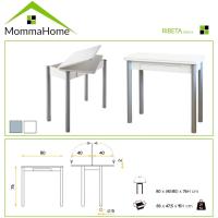 Mesa de Cocina Extensible Moderna Estilo Blanco/Plata Tamaño 80x40/80x78 cm RIBETA - details 2
