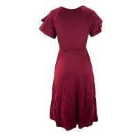 Elegante Vestido de Verano Cuello en V, Manga de Flor, Spandex Poliéster para Mujer - details 7