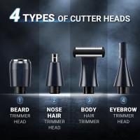 Recortadora de pelo corporal para hombres, juego de Afeitadora eléctrica 4 en 1, recortadora de barba multifuncional, regalo de vacaciones para él - details 0