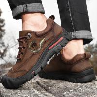 Zapatos De Senderismo Para Acampar Al Aire Libre, Zapatillas Deportivas De Cuero Genuino Para Hombre, Zapatos Informales De Viaje Para Hombre, Calzado Para Caminar Y Escalar - details 12