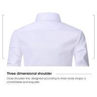 Camisa social grande de otoño/invierno 6XL para hombre, manga larga, moda sin hierro, informal, de negocios, blanco puro - details 12