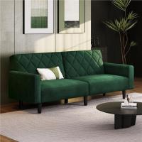 Sofá Plegable Moderno 2 Plazas 159x75.5x73 cm Respaldos Ajustables en 3 Niveles Tela Verde - details 5