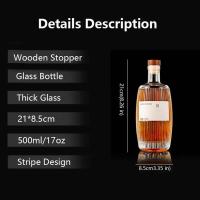 500ml con corcho, botella de whisky, botella de vidrio grueso - details 0