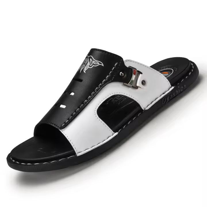 Men's Sandals Trendy Color Block Outdoor Slides Lightweight Color Block Non Slip Slippers For Indoor Outdoor Shower Bathroom - 1