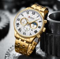 Reloj de Cuarzo CURREN 8427 Diseño de Negocios Elegante para Hombres Correa de Acero Inoxidable - details 11
