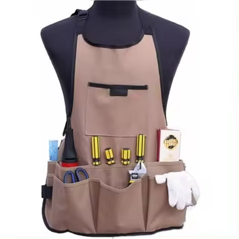Delantal de jardinería para mujer, tela Oxford 600D con 14 bolsillos, ajustable para herramientas - 1