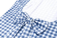 BUNO-Camiseta sin mangas con espalda descubierta y lazo para mujer, ropa de calle informal con estampado a cuadros, Tops cortos sin mangas, corsés ajustados de moda de verano, 2025 - details 9