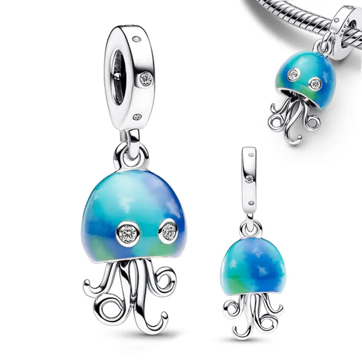 Colgante de Medusa que cambia de Color para fabricación de joyas, Plata de Ley 925, Pulsera Original de plata 925 - 1
