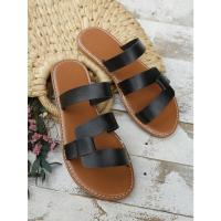 Sandalias Planas de Cuero de Alta Calidad Estilo Romano con Correa Cruzada para Mujer - details 7